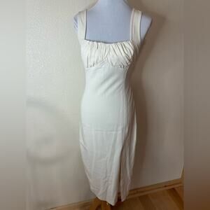 Nicholas White Gathered Sheath Midi Dress 2